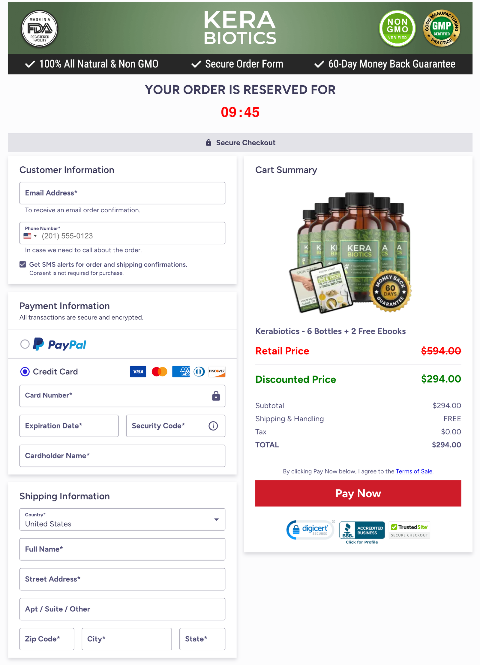 KeraBiotics Official Website Secure Order Page